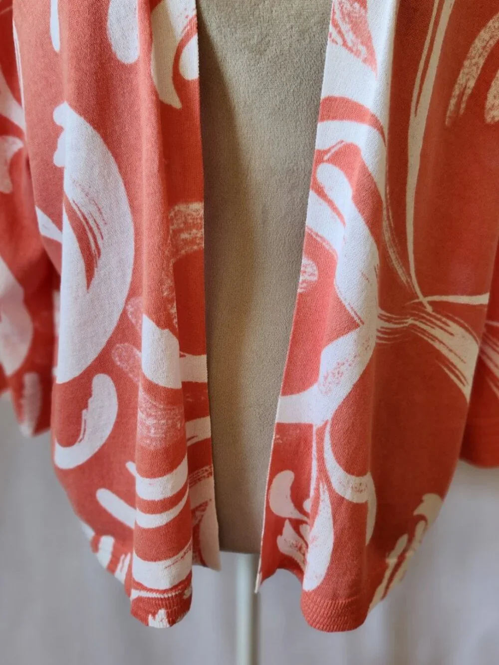 Chico's Women's Size 2/12-14 (L) Orange Summer Romance Open Front Cardigan
